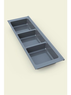Meks Tify Mutfak Çekmece Içi Kaşıklık, Antrasit Üç Bölmeli Modül 16CM x 48CM