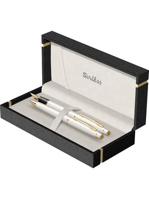 Meks Scrikss Noble 35 Dolma Kalemtükenmez Kalem Takım Inci Beyazı