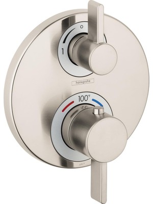 Meks Hansgrohe Ecostat S Modern Minimalist Hacim ve Otomatik Sıcaklık Kontrolü 2 Saplı 15,24 cm Genişliğ