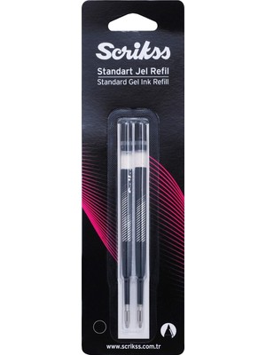 Meks Scrikss Jumbo Jel Tükenmez Refil 2'li Blister Siyah