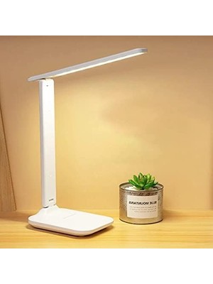Meks Çalışma Masası Lambası, LED Masa Lambası, Kısılabilir Masa Lambası, Dokunmatik Şalter, 3 Renk ve 10