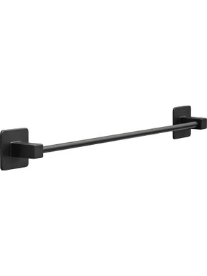 Meks Promosyonca Siyah Metal Havluluk, Duvara Monte, 44,2 Cm, Modern Tasarım