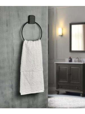 Meks Paslanmaz Çelik Yapışkanlı Yuvarlak Havluluk | Delmeden Montaj | Banyo, Mutfak, Lavabo Kullanımı