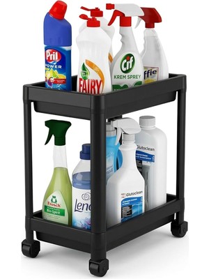 Meks Orret Home 2 Katlı Tekerlekli Tezgah Altı Raf Organizer Düzenleyici Raf Ünitesi, Evye Altı Dolap Iç