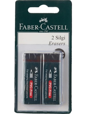 Meks Faber-Castell 2 Plastik Silgi 7089/20 (Siyah)