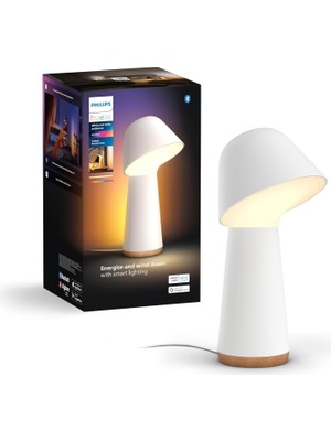 Meks Philips Hue Twilight Akıllı Uyku ve Uyandırma Masa Lambası, Beyaz ve Renkli Işık, Bluetooth Uyumlu,