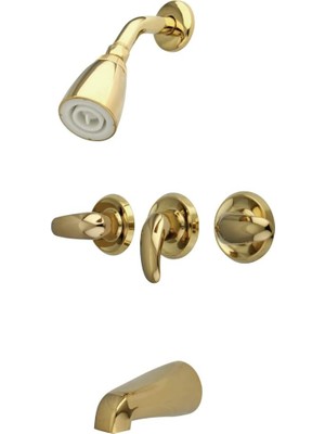Meks Kingston Brass KB6232LL Eski Küvet ve Duş Bataryası, Parlak Pirinç, 5 Inç Borulu Erişim