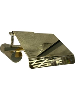 Meks System Pıvot Kapaklı Tuvalet Kağıtlığı Altın 63X137X161 mm
