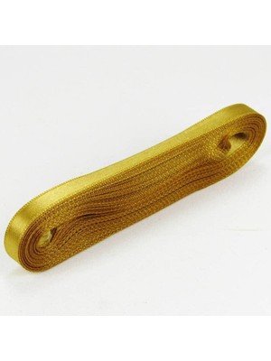 Meks Gold (Altın) Saten Kurdela 1 Cm. x 10 Metre (Gold)