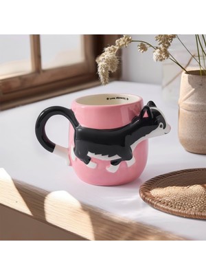Meks Aryıldız Cozy Kedi Figürlü Kupa 500 ml