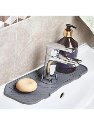 Meks Purish | Esnek Silikon Musluk Arkası Su Tutucu ve Lavabo Matı – Mutfak ve Banyo Kullanımı Için Dren