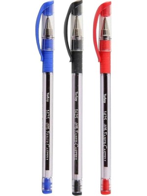 Meks Faber Castell 1425 Tükenmez Kalem 3'lü Set, Mavi-Siyah-Kırmızı