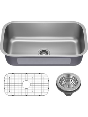 Meks Kraus Premier 32" Undermount 18-Gauge Paslanmaz Çelik Tek Kase Mutfak Evyesi