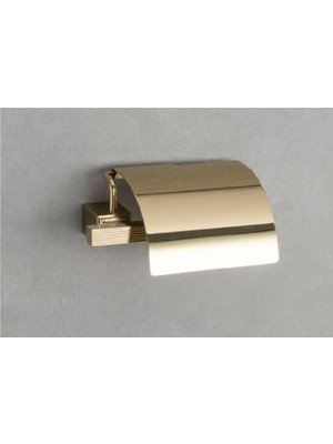 Meks System Vector Kapaklı Tuvalet Kağıtlığı Gold Renk 75X91X170 mm