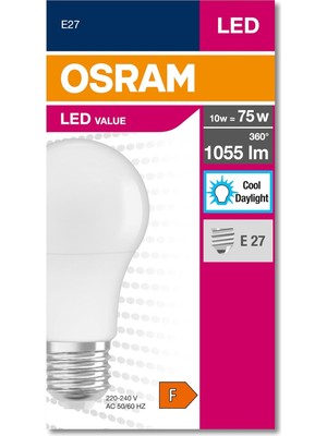 Meks Osram LED Cla 75 10, 5W 1055 Lümen Beyaz Işık E27 Duy Ampul [enerji Sınıfı A++]
