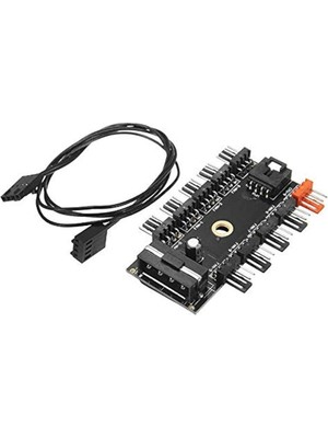 Meks Alfais 4337 10 Port Fan Çoklayıcı Y Pwm Splitter 4 Pin 12V Switch Power Güç Ide Çoğaltıcı Molex Kan