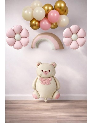 Meks Baby Shower Retro Papatya Temalı Kız Bebek Kutlama Seti