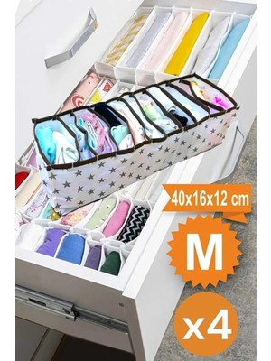 Meks Helen's Home 4 Adet 11 Gözlü Çekmece Içi Akordiyon Organizer M 40X16X12 cm
