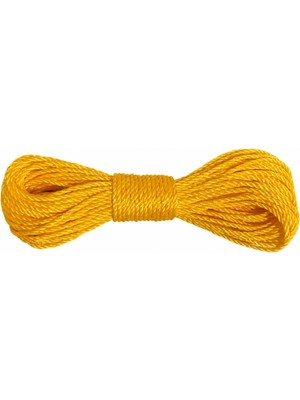 Meks 10 Metre Sarı Naylon Ip 3 Mm, Çok Amaçlı Dayanıklı Çamaşır Ipi, Kamp Bahçe Balkon Hamak ve Taşıma S