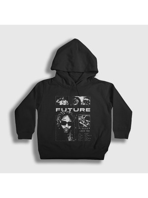 Presmono Unisex Çocuk Siyah I Never Liked You Rap Future Kapüşonlu Sweatshirt
