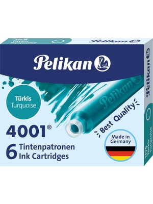 Meks Pelikan Kartuş Serisi TP6X Dolmakalem Kartuşu, Turkuaz