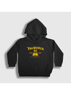 Presmono Unisex Çocuk Siyah Gumoss Oyun Palworld Kapüşonlu Sweatshirt