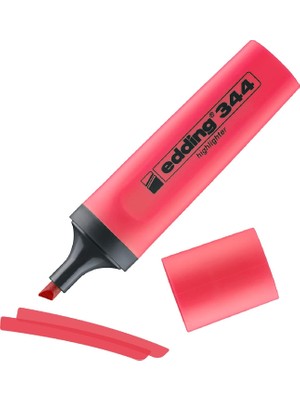 Meks Edding 344 Fosforlu Kalem - Kırmızı - 1 Fosforlu Kalem - 2-5 mm Kesik Ucu