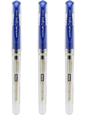 Meks Uni̇-Ball Uniball UM-153 Signo Broad 1.0 mm Imza Kalemi Mavi - 3 Adet