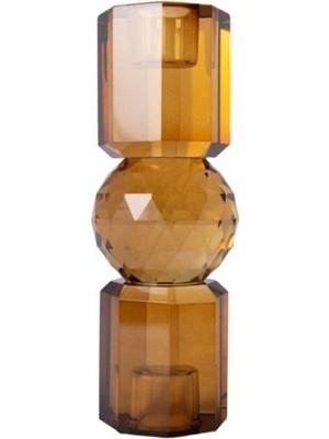 Meks Kristal Mum Tutucu, Kahverengi 16,5x6 cm