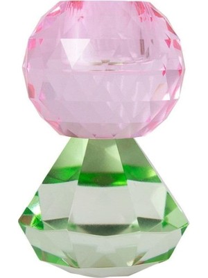 Meks Kristal Mum Tutucu, Bebek Pembesi, Nane Rengi, 10X6 cm