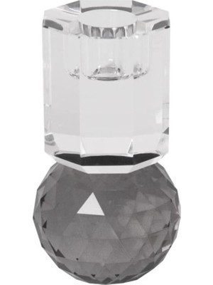 Meks Kristal Mum Tutucu, Gri/açık, 10,5X6X6 cm