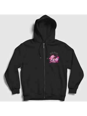 Presmono Unisex Siyah Denia Wuthering Waves Fermuarlı Kapüşonlu Sweatshirt