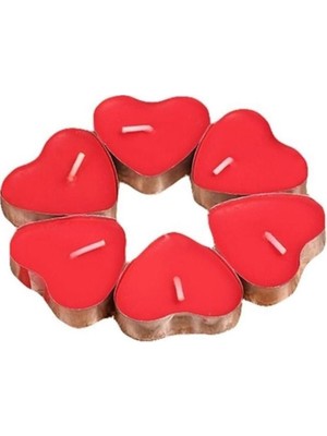 Meks 5dm-Kırmızı Kalpli 25 Adet Tea Lights Mum
