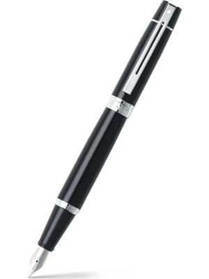 Meks Sheaffer 9312-0 Sheaffer 300 Dolma Kalem, Medium Uç Parlak Siyah Lake Kaplama Kapak