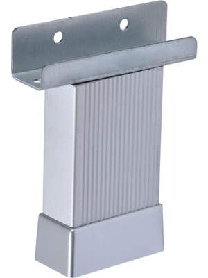 Meks Alüminyum U Ayak Masa Koltuk Dolap Ayağı, 1 cm Yükseklik Ayarlı, Gri Renk (12 Cm, Adet, 4)