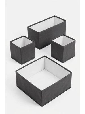 Meks Orret Home 4’lü Katlanabilir Çekmece Düzenleyici Organizer Seti, Çekmece Içi Çamaşır Organizer Kutu