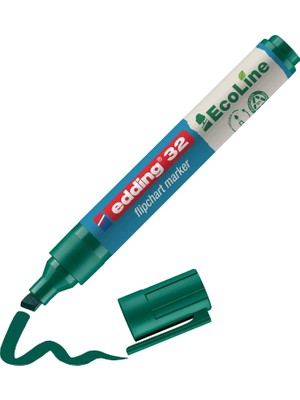 Meks Edding Flipchartmarker 32 Ecoline, Yeniden Doldurulabilir, 1 – 5 Mm, Yeşil