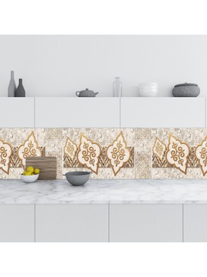 Meks Mutfak Tezgah Arası Folyo Fayans Kaplama Folyosu Kahverengi Design 60X200 cm