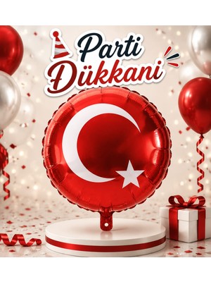Parti Dükkanı Türk Bayrağı Folyo Balon 18 Inç Helyum Uyumlu 29 Ekim 23 Nisan 19 Mayıs Milli Bayram Parti Süsü