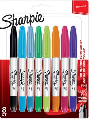Meks Sharpie Twin Tip Permanent Markör, 8'li Karışık Paket