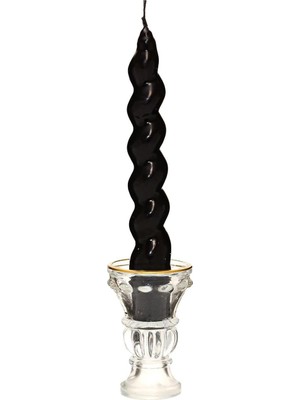 Meks Yılbaşı 2'li Twirl Glow Siyah Şamdan Mum Seti (18 Cm)