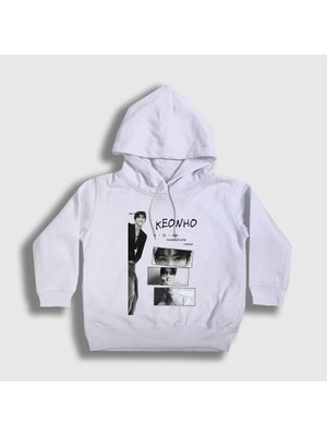 Presmono Unisex Çocuk Beyaz Keonho K-Pop Cortis Kapüşonlu Sweatshirt