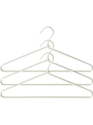Meks Ocean Home Textile 3'lü Ekru Renk Kumaş Kaplı Metal Giysi Askısı 21.5 x 42 x 0.5 cm
