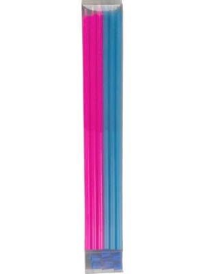 Meks Pembe Mavi Çubuk Mum 20 cm 6 Adet