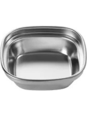 Mey İthalat Metal Gümüş Renk Barbekü, Sos Tabağı - Sos, Reçel, Bal, Kaymak Kasesi, Tekli - 8X8X2,5 cm - 1 Adet