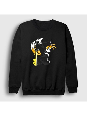 Presmono Unisex Siyah Tails Kingdom Hearts Sweatshirt