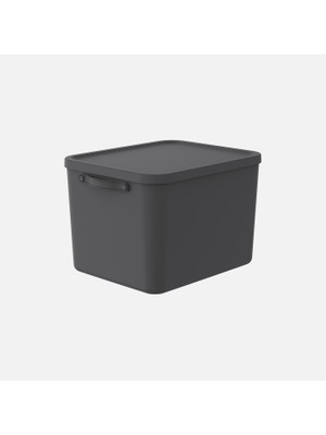Rotho Mythen Kapaklı Saklama Kutusu Antrasit 55 Litre (2'li Paket)