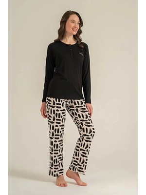 Pierre Cardin Modal Pamuk Uzun Kol Kadın Pijama Takım 9300