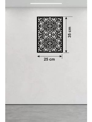 Bezos Floral Mandala Desenli Ahşap Duvar Tablosu - 25X35 cm Lazer Kesim Dekoratif Pano