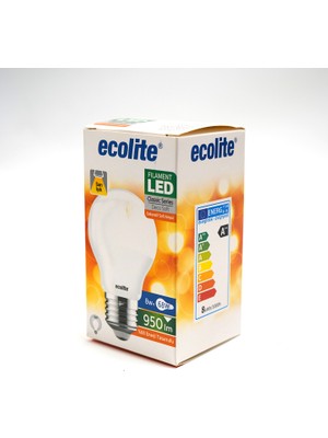 Ecolite Soft Filament A60 8 W Sarı Klasik E27 Duy LED Ampul (7'li Paket)